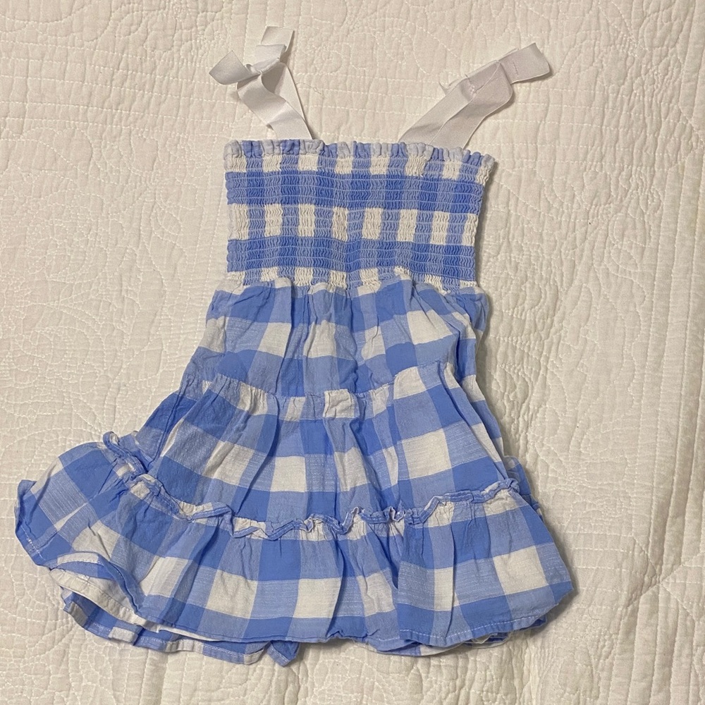 Janie and Jack Blue and White Textured Dress